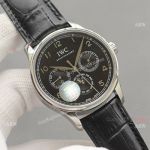 Top Replica IWC Portuguese Black Face 42 MM Men Moonphase Watch